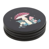Coaster Set of 4 Dark Forest MDF Drinkware  Tableware Kitchen Decor
