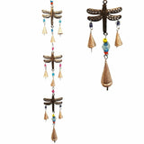 Three Dragonfly Iron Cut Bells Hanging Bells Decoration  Garden Wind Chime 80cm