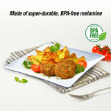 6PCE Melamine Plates Square Lightweight Durable Strong Home Master 25cm