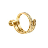 1x Thimble Finger Knitting Loop Crochet Ring Adjustable Guides Sewing Gold