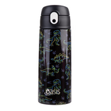 Oasis Stainless Steel Double Wall Insulated Bottle sipper 550ml Neon Dinosaurs