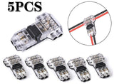 5PCS 12V T2 Wire Cable Snap In Connector Terminal Connections Joiner Auto Plug