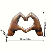 Love Heart Hand Figurine Heart-shaped Gesture Resin Statue Decoration Ornament