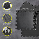 20PCE Floor Mats EVA Square Interlocking Durable High Density - 29cm Black