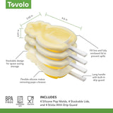 Tovolo Stackable Ice Pop Mould Block Iceblock Popsicle Set 4 - Pineapple