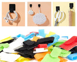 Colorful reusable hook and loop cable ties used for organizing cables