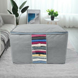 4X Large Clothes Quilt Blanket Storage Bag Fabric Home Organizer Zipper Box Bags - 4X Grey