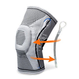 1 pair Knee Brace Knee Compression Sleeve Professional Sports Support Grey L