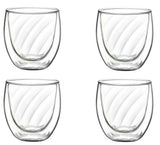 Set of 4 Coffee Culture 250mL Eliza Swirl Double Walled Glass - Clear