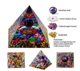Colour Agate Crystal Generator Pyramid Egyptian Healing Chakra Resin