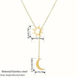 Sun Totem & Moon Necklace Pendant Women Girl Friend Jewelry Gift Golden