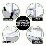 4 Tier Storage Cart Multi-Purpose Portable Basket Organizer Trolley White 82cm