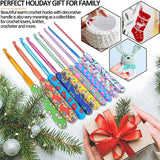 9x Colourful Crochet Hook Set Ergonomic Handles Knitting Needles Sewing