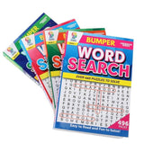 4PK Word Search Activity Books Bumper 496pg A5 Size Adult Brain Games Fun