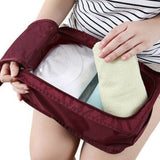 Travel Environmental Waterproof Shoe Pouch Portable Storage Bag - Wine Red