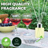 2PCE Citronella Reed Diffusers With Glass Jars Repellent Garden Greens 30ml
