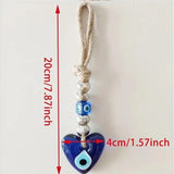 1pc HeartShaped Glass Blue Eyes Turkish Style Demon Eyes Pendant Home Protection