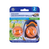 2pcs Sneaker Deodorizer Balls Citrus Fresh Shoe Basketball Scent Freshener