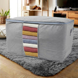 4X Large Clothes Quilt Blanket Storage Bag Fabric Home Organizer Zipper Box Bags - 4X Grey