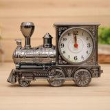 1x Train Models Vintage Table Clock Alarm Clocks Car Locomotive Desk Sculpture