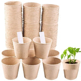 100x Biodegradable Seedling Pots Seed Garden Pots Cardboard Nursery Plant Labels