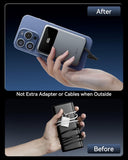 Mini Power Bank 10000mAh 22.5W Portable Powerbank Built-in Cable 3IN1 USB-C