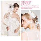 20pcs White Flower Lace Butterfly Applique Trims Embroidery Motif Craft Sewing