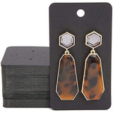 200pcs Earring Cards Jewellery Cardboard Paper Jewelry Display 9x5cm - BLACK
