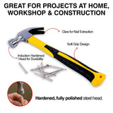 1x Handy Hardware Claw Hammer Steel AllPurpose Soft Grip Strong Performance 700g