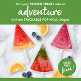 Tovolo Stackable Ice Pop Mould Block Iceblock Popsicle Set 4 - Watermelon