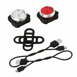 2pcs USB Rechargeable Bicycle Bike Lights Waterproof Front Rear Tail Lamp