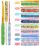 9x Colourful Crochet Hook Set Ergonomic Handles Knitting Needles Sewing