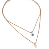 2 Piece/Set Simple Evil Eye Pendant Necklaces Pendant Necklace Jewelry Gold