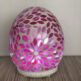 Pink Flower Glass Mosaic Aroma Electric Diffuser Essential Oils Aromatherapy Lrg