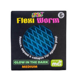 1PK Fidget Fingers Flexi Worm Medium Glow-in-the-Dark Fidget Toy Assorted Colour