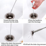 Flexible Spring Pick Up Tool Drain Unblocker Stick Snake Cleaner Hair Remover
