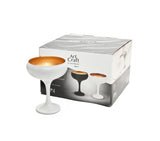 Set of 4 Luna Couple Glass Champagne White Gold Drink Picnic Glasses