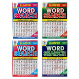 4PK Word Search Activity Books Bumper 496pg A5 Size Adult Brain Games Fun