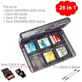 28in1 Game Card Case Holder Cartridge Storage Nintendo 2DS3DS/DSL/DSi/NDXL Black
