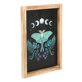 Luna Moth Wooden Framed Wall Art Decor Home Print Mystical Gifts