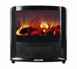 New Electric Indoor Fireplace LED Heater w/ Fire/Flame Effect Heller 2000W Black