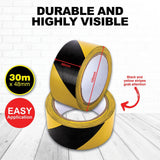 4PCE Hazard Tape High Visibility Durable Safety Handy Hardware 30m x 48mm
