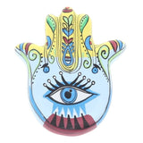 Clay Incense Holder Hamsa Hand 13cm Yoga Meditation Protection Blue