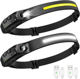 Waterproof COB Headlamp Night Buddy LED Motion Sensor HeadTorch USB Headlight