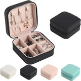 Mini Small Portable Travel Jewelry Organiser Box with Zipper Storage Case -BLACK