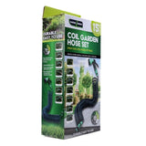 Garden Greens Garden Hose Set Coil Design 7 Dial Spray Gun & Fittings 15m