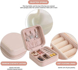 Mini Small Portable Travel Jewelry Organiser Box with Zipper Storage Case - PINK