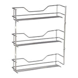 D.LINE 3 Tier Chrome Spice Rack - 18 Bottle Capacity Storage Shelf Layer