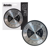 1PK Bartender Stainless Steel Cocktail Compass Round Bartender Guide Silver