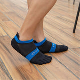 3 Pairs Men Five Finger Cotton Running Ankle Sport Toe Sock - Blue Black